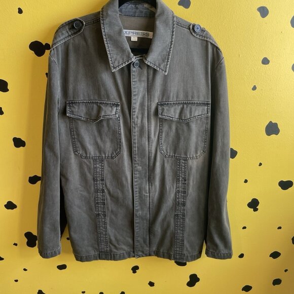 Express Military Utility Jacket XL – Camo Green Gorpcore - Picture 2 of 12